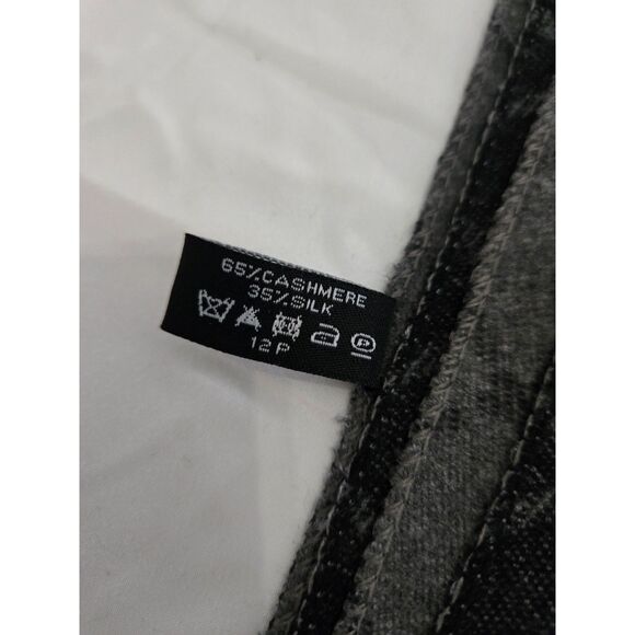 Chanel Cashmere Silk Scarf Black Gray Winter Fall - Picture 3 of 3